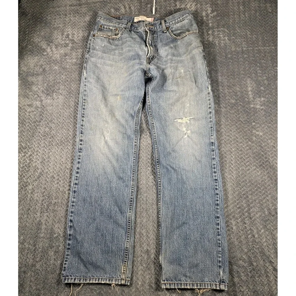 VTG Levis 559 Jeans Men's 32x34 Blue Relaxed Straight Fit Distressed Denim Y2K
